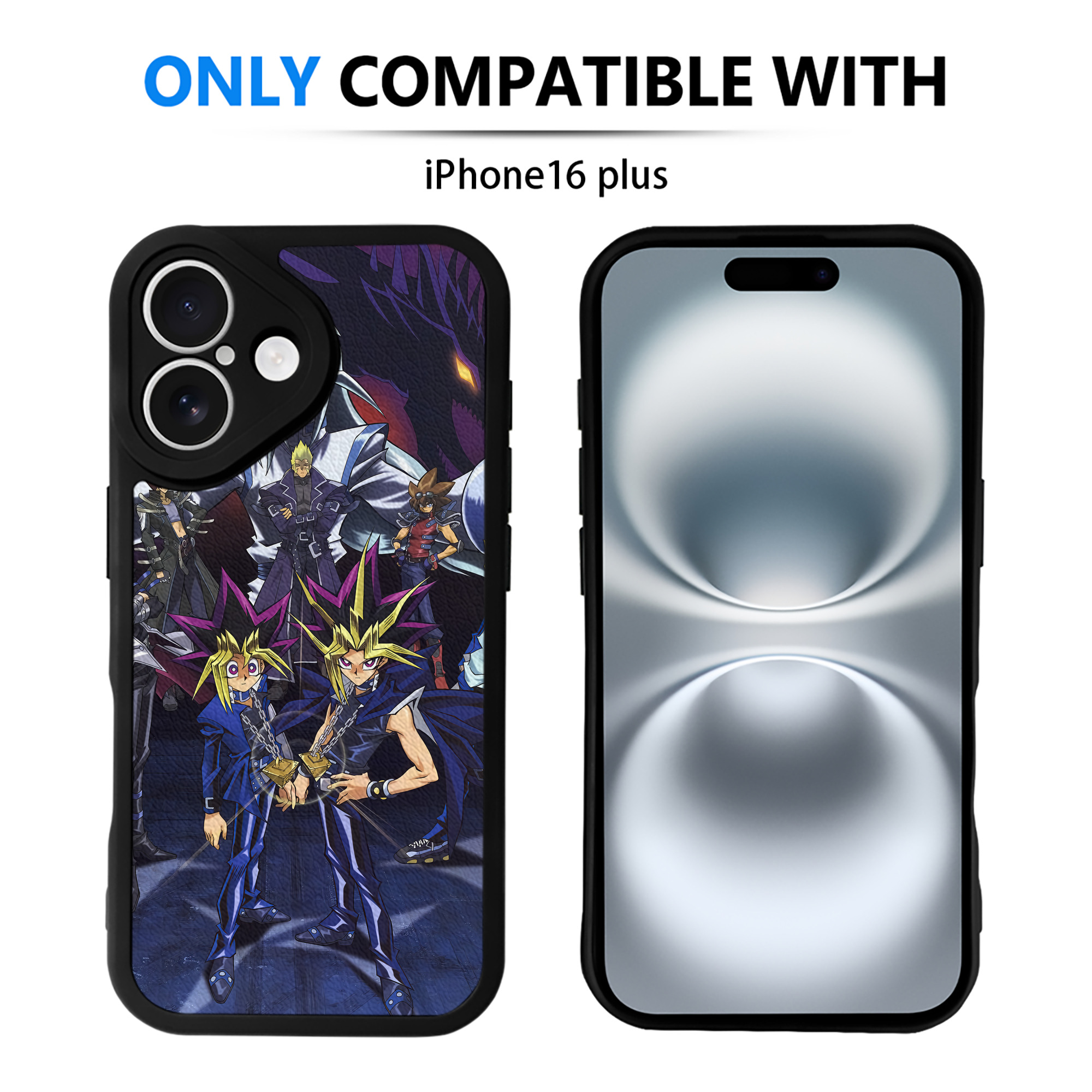 （画像用） 遊☆戯☆王 Yu-Gi-Oh! 【iPhone 16シリーズ対応】シリコンスマホケース（レザー調） 材質：シリコン